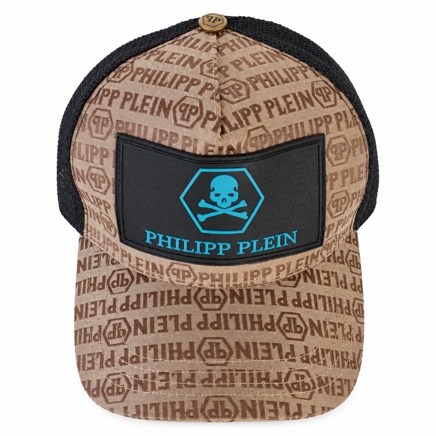 Philipp Plein • Tan monogram trucker