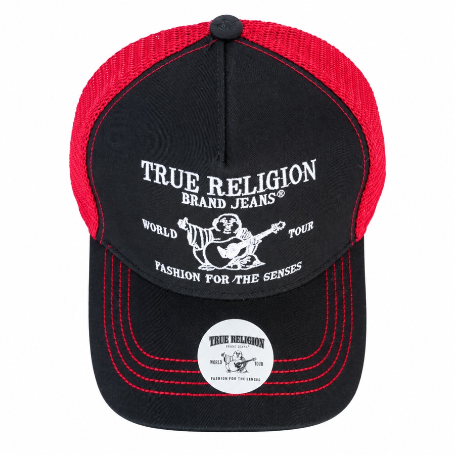 True Religion • Black and red trucker