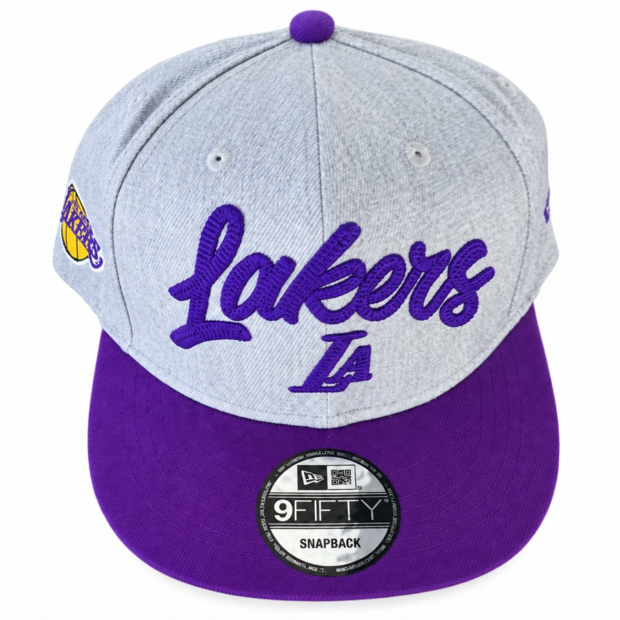 Los Angeles Lakers • Gray and purple script snapback