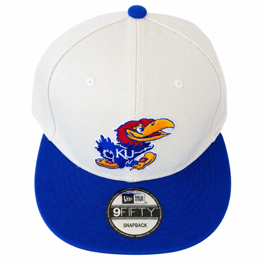 Kansas Jayhawks • White & blue snapback