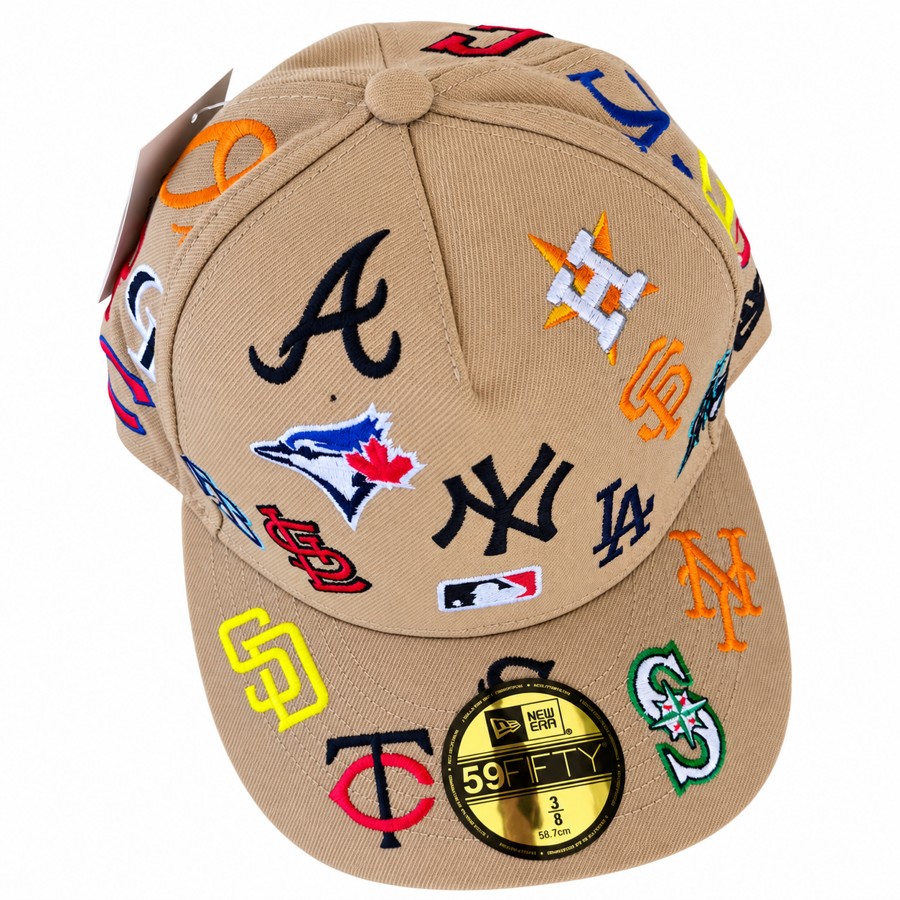 Tan • All-over team logos fitted