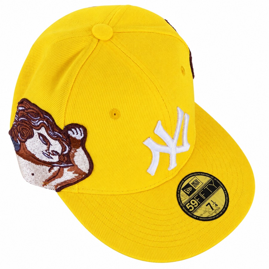 New York • Yellow cherub graphic fitted