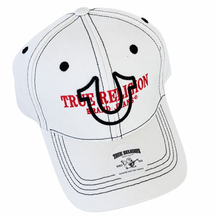 True Religion • White contrast-stitch cap