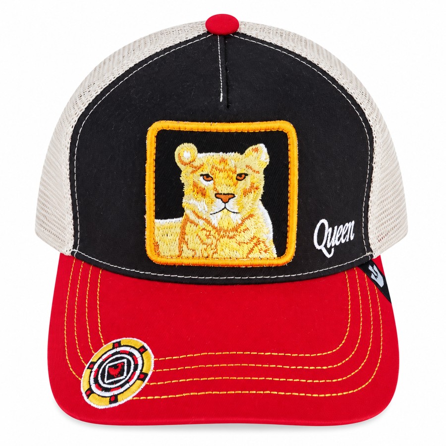 Queen • Black & red lioness trucker